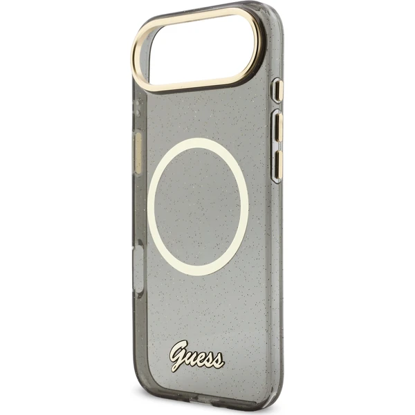 Guess IML Glitter Script Strap MagSafe kryt iPhone Air čierny - Puzdra - Obrázok ed75312bb8694a0ea80247d884d8ae9e