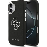 Guess PU Grained 4G Metal Logo kryt iPhone 17 čierny - Puzdra