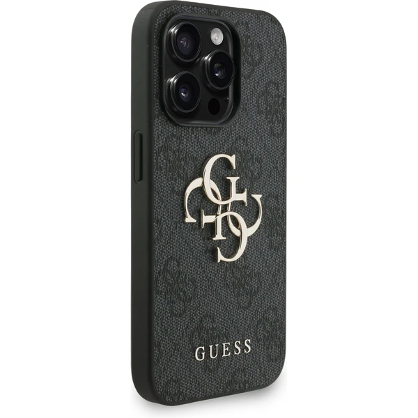 Guess PU 4G Metal Logo Strap kryt iPhone 15 Pro Max čierny - Puzdra - Obrázok ed8516283f284f1f933cec647f221671