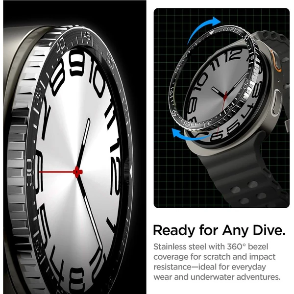 Spigen Bezel Tune (Diver) ochranný krúžok Galaxy Watch8 (44mm) čierny - Puzdra - Obrázok ed92588b25964051810f06b5f108ce25
