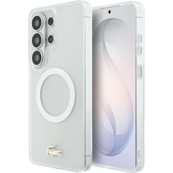 Lacoste PC/TPU matný povrch zlaté logo magnetický kryt Samsung Galaxy S26 Ultra biely - Puzdra - Hlavný obrázok