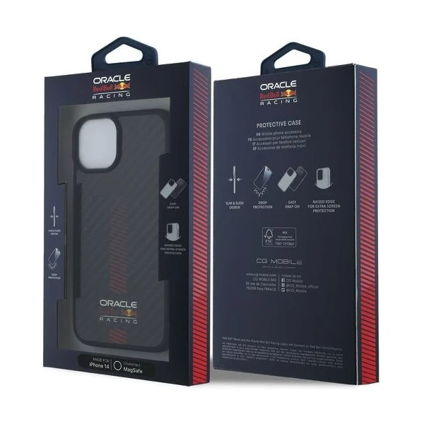 Oracle Red Bull Racing Carbon Powerbar MagSafe kryt iPhone 14 čierny - Puzdra - Obrázok ee0c668c952a45a393cba43fd3d590f5
