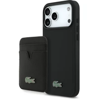 Lacoste Iconic Petit Pique MagSafe kryt + peňaženka iPhone 17 Pro Max čierny - Puzdra