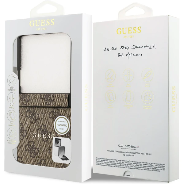 Guess PU Leather 4G Colored Ring Magnetic kryt Samsung Galaxy Z Flip 7 hnedý - Puzdra - Obrázok ee24dd8fa2b9406f9bef76439b9886cf