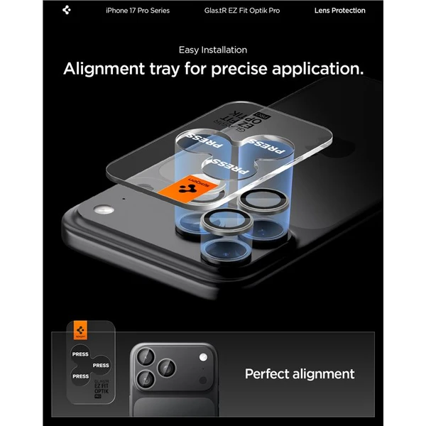 Spigen Glass TR EZ Fit Optik Pro skla iPhone 17-14 Pro/17-14 Pro Max gray (2 ks) - Ochranné fólie a sklo - Obrázok ee26fe0a1a394f0d853ae1d6d3b273c7