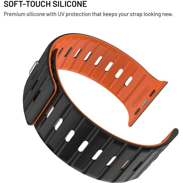 FIXED Silicone Magnetic Strap remienok Apple Watch 44/45/46/49mm čierny - Remienky - Obrázok ee43118192fc4749b222fa4215bdb3ab
