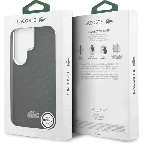 Lacoste Petit Pique Kovové Logo Magnetický kryt Samsung Galaxy S26 Ultra čierny - Puzdra - Obrázok ee5088a2ee874a928607fbcf8f740db1
