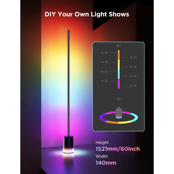 Govee Floor Lamp 2 Matter RGBICWW Smart lampa + ovládač - Inteligentné osvetlenie - Obrázok ee5ec337fd7644bfb3aac8c1fe591857