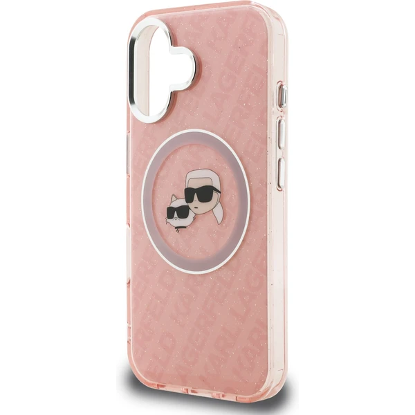 Karl Lagerfeld IML K&CH Heads Repeated Logo MagSafe kryt iPhone 16 ružový - Puzdra - Obrázok ee5f3011251b4dd88befcc4f176edccf