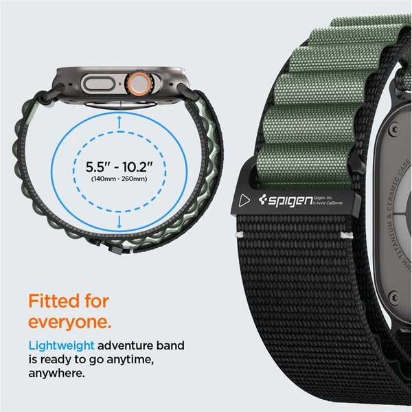 Spigen Fabric Band (hook) remienok Apple Watch 49/46/45/44mm čierny/zelený - Remienky - Obrázok ee91e7c89ce8402aa74a42a4ff1b6260