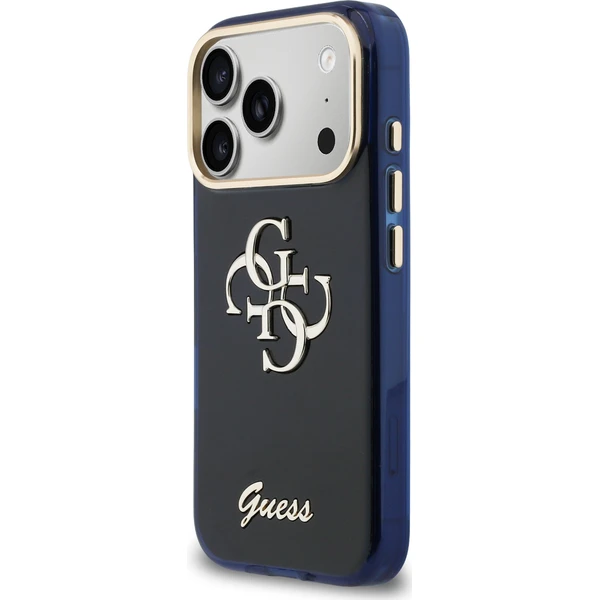 Guess IML 4G Script Metal Logo kryt iPhone 17 Pro modrý - Puzdra - Obrázok ef293234bf41435f93c8585f896a552f