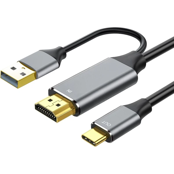 PremiumCord HDMI 2.0/USB-C kábel 4K 2m čierny - Káble a redukcie - Hlavný obrázok