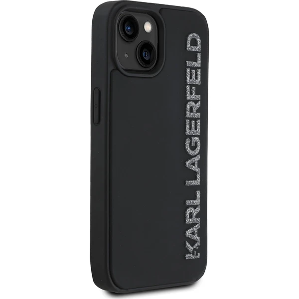 Karl Lagerfeld 3D Rubber Glitter Logo kryt iPhone 15 čierny - Puzdra - Obrázok ef64f0a9c50d4a74a26e1ac79c51f929