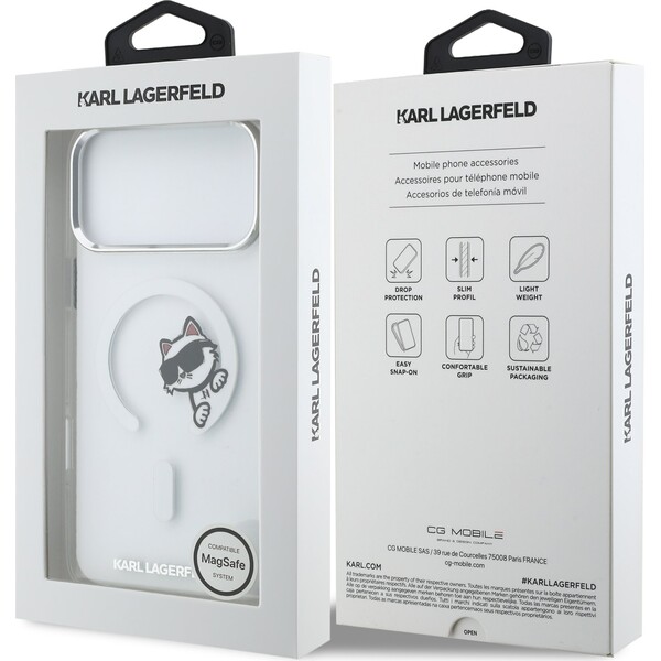 Karl Lagerfeld IML Choupette Peekaboo MagSafe kryt iPhone 17 Pro Max číry - Puzdra - Obrázok ef770157063246f5b333147ab3cdc6e3
