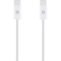 OBAL:ME Super Fast USB-C/USB-C Pletený kábel 100W 2m biely - Káble a redukcie