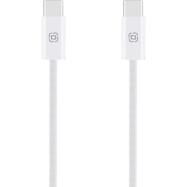 OBAL:ME Super Fast USB-C/USB-C Pletený kábel 100W 2m biely - Káble a redukcie - Hlavný obrázok