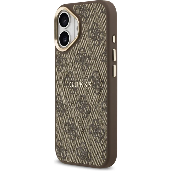 Guess PU Leather 4G Gold Frame MagSafe kryt iPhone 17 hnedý - Puzdra - Obrázok efae5b96e04948a69a58e4cfad2af473