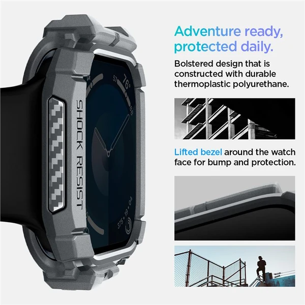 Spigen Rugged Armor kryt pre Apple Watch 10/11 (46mm) tmavo šedý - Puzdra - Obrázok efbac946eeea4235ae6c153d09c6c18a