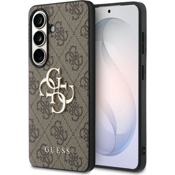 Guess PU 4G Kovový kryt s logom Samsung Galaxy S26 hnedej farby - Puzdra - Hlavný obrázok
