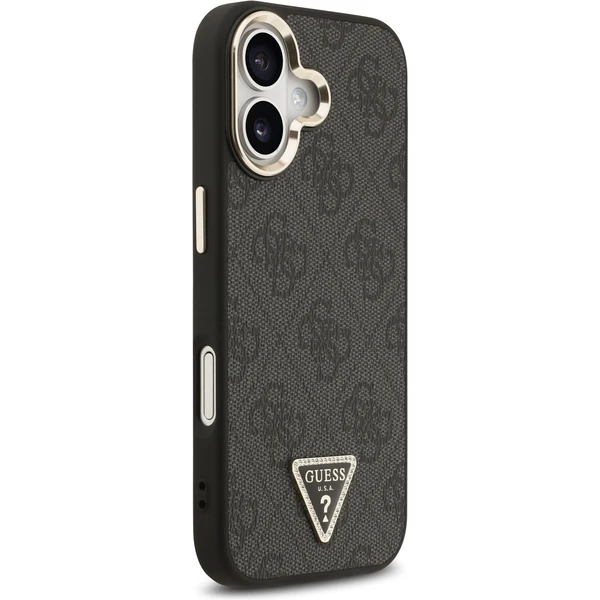 Guess PU Leather 4G Triangle Logo Gold Frame MagSafe kryt iPhone 17 čierny - Puzdra - Obrázok efeb9ae45b75422cabe65c76128c8d7e
