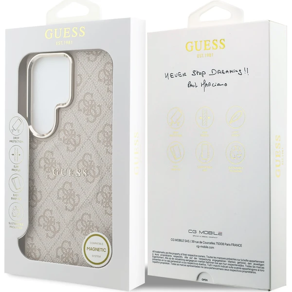 Guess PU Leather 4G Gold Frame Magnetický kryt Samsung Galaxy S26 Ultra ružový - Puzdra - Obrázok efee408276e84acbae3a51b4040985bb