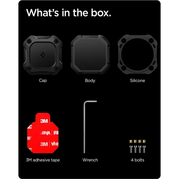 Spigen Tough Armor IP67 vodotesné puzdro pre Apple AirTag čierne (4 ks) - Puzdra - Obrázok f008c8f25d00493abec5ed7bf32db577