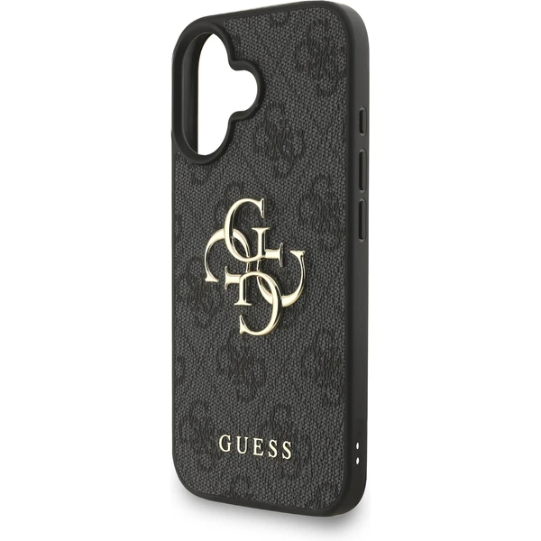 Guess PU 4G Metal Logo Strap kryt iPhone 16 čierny - Puzdra - Obrázok f0685ad5b5654ec1b5704019a8469697