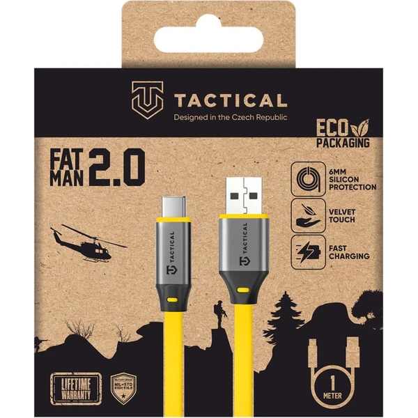 Tactical Fat Man 2.0 kábel USB-A/USB-C 1m žltý - Káble a redukcie - Obrázok f09d8e1682974aaabe102420347c3e7a