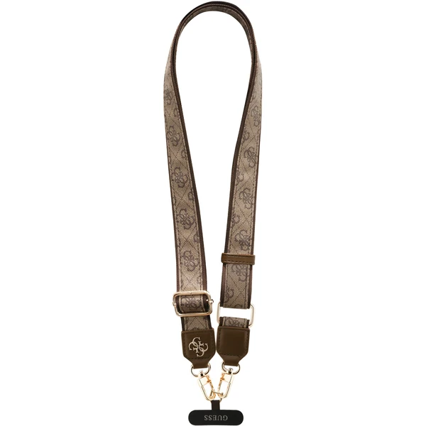 Guess Crossbody popruh PU 4G Metal Logo hnedý - Popruhy a crossbody - Hlavný obrázok
