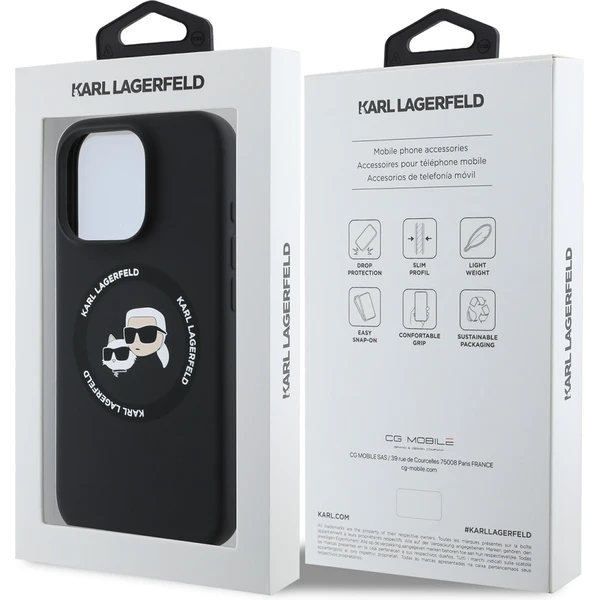 Karl Lagerfeld Liquid Silicone K&CH Heads MagSafe kryt iPhone 16 Pro Max čierny - Puzdra - Obrázok f0c0724c67d84ffd8601304f72cff61e