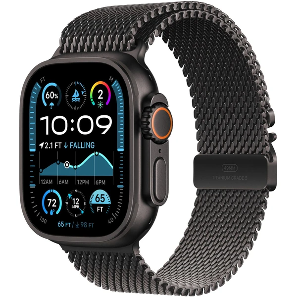 Apple Watch 49/46/45/44mm milánsky ťah z čierneho titánu L - Remienky - Hlavný obrázok