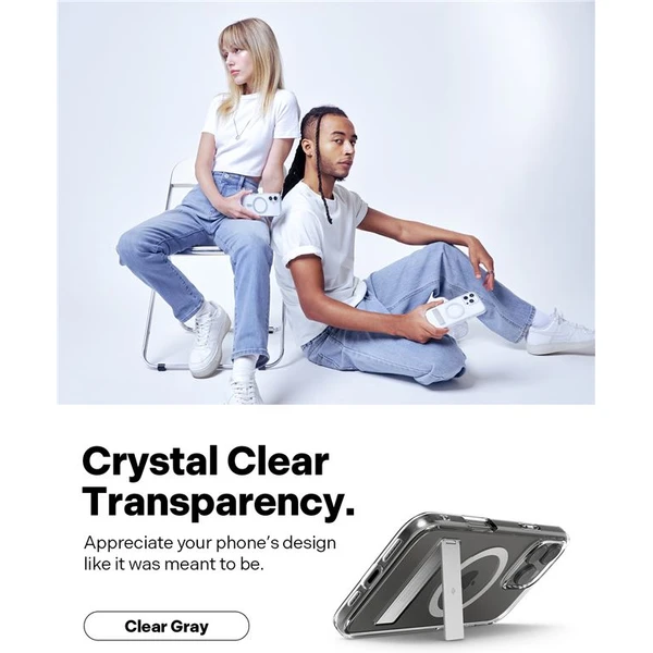 Spigen Caseology Capella MagSafe Kickstand kryt iPhone 16 Pro clear gray - Puzdra - Obrázok f0cdf96de8554353939cac160332a773
