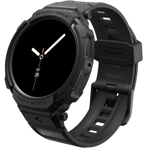 Spigen Rugged Armor Pre kryt s remienkom Galaxy Watch8 (40mm) matne čierny