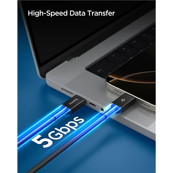 Spigen Essential USB-C/USB-C napájací kábel 100W 1m čierny - Káble a redukcie - Obrázok f0d1b1540d5c44ca8db61a46ea3d31b3