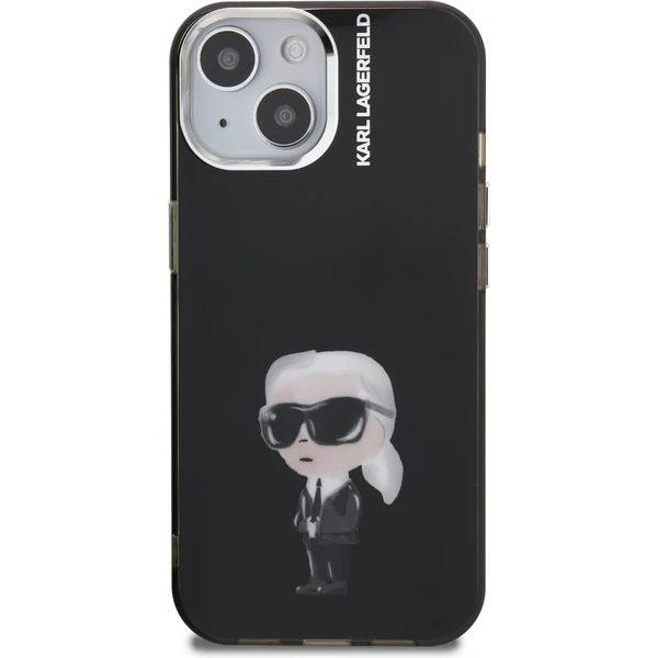 Karl Lagerfeld IML Aquarelle Karl kryt iPhone 15 čierny - Puzdra - Obrázok f1238feaf8fa44f18a9233d5af61353b