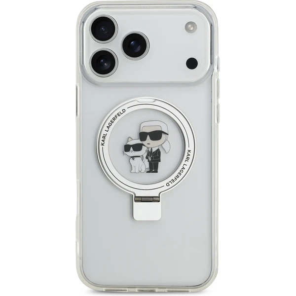 Karl Lagerfeld Ringstand Karl a Choupette MagSafe kryt iPhone 17 Pro Max biely - Puzdra - Obrázok f126c07fc7334871ba7378eccecdcb54