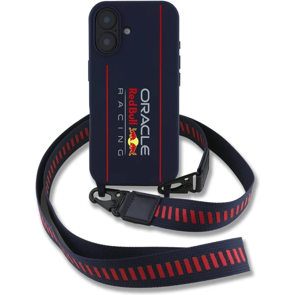 Oracle Red Bull Racing Silicone Vertical Logo MagSafe zadný kryt + Crossbody popruh iPhone 16 modrý - Puzdra - Obrázok f16a733961a447b9af4720ca6fb36e09