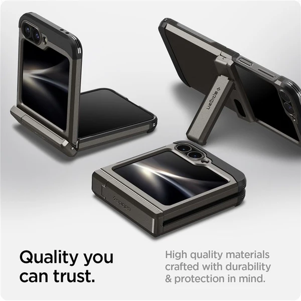 Spigen Tough Armor Pre kryt Samsung Galaxy Z Flip6 gunmetal - Puzdra - Obrázok f1784d8b44164b5784753f1ec393b029