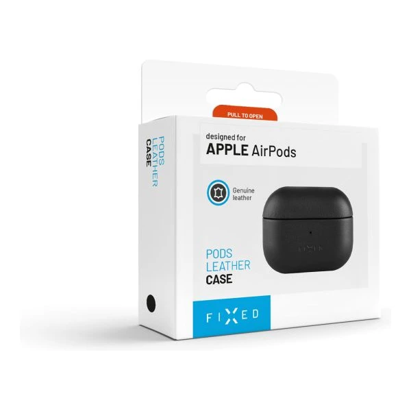 FIXED PodsLeather kožené púzdro pre Apple AirPods 3 čierne - Puzdra - Obrázok f17f26ffb6af4a0abc09ea878e355939