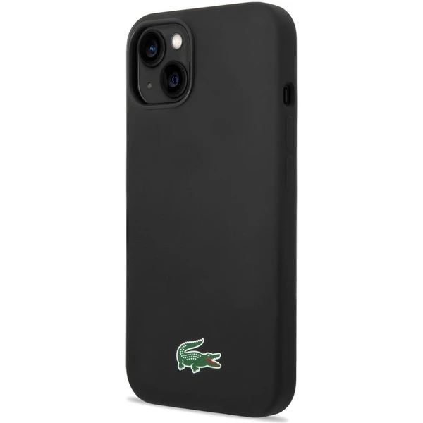 Lacoste Liquid Silicone Microfiber Croc Logo MagSafe kryt iPhone 13/14/15 čierny - Puzdra - Obrázok f18d53f7f79f4a52b80c4c5e85c6d1a2