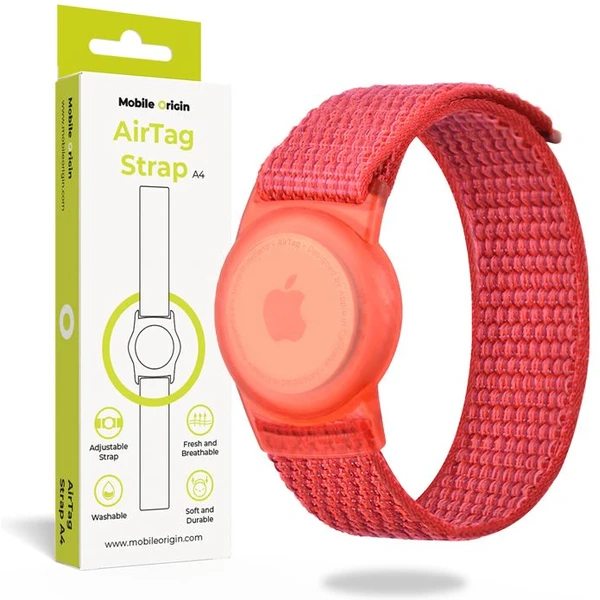 Mobile Origin AirTag Strap nylonový remienok červený - Náramky - Hlavný obrázok