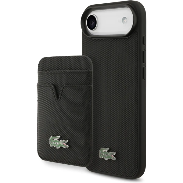 Lacoste Iconic Petit Pique MagSafe kryt + peňaženka iPhone Air čierny - Puzdra - Hlavný obrázok