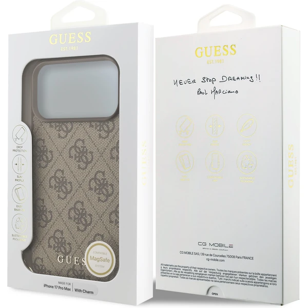 Guess 4G Charm kryt iPhone 17 Pro Max hnedý - Puzdra - Obrázok f1f7657c32f74695a2a7583a7cd8e60d