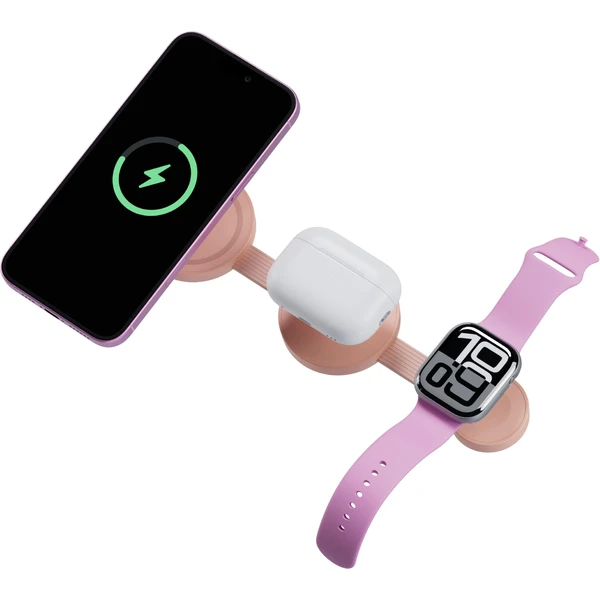 Energea Bazic GoMag Trio 2 3v1 Foldable MagSafe nabíjačka 15W oranžová - Nabíjačky - Hlavný obrázok