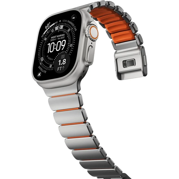 Nomad Stratos Band FKM remienok Apple Watch 45/46/49mm Natural Titanium/Ultra Orange - Remienky - Obrázok f265f45fd5264d1bb8d09c571a6754d3