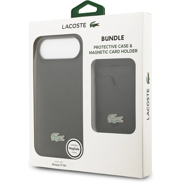 Lacoste Iconic Petit Pique MagSafe kryt + peňaženka iPhone Air čierny - Puzdra - Obrázok f275adc5bac0483ea4bccfee629301d1