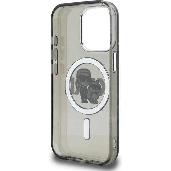 Karl Lagerfeld IML Glitter Karl and Choupette Sketch MagSafe kryt iPhone 15 Pre čierny - Puzdra - Obrázok f278aebad3ce45628337f798588f12f5