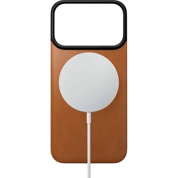 Nomad Magnetic Leather Back (Horween) MagSafe kožený kryt iPhone 18 Pro Saddle - Puzdra - Obrázok f2be2a6363fb49599e9d04f0f81a35b4