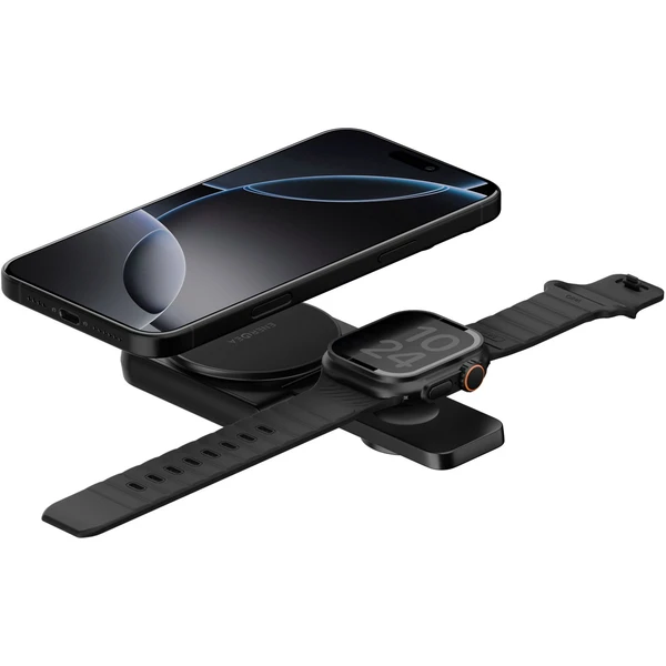 ENERGEA MagDuo 2v1 Foldable (Qi2) MagSafe nabíjačka čierna - Nabíjačky - Hlavný obrázok