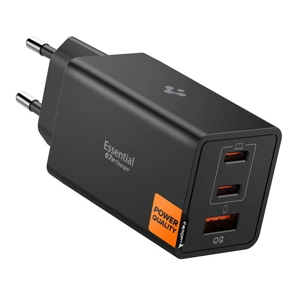 Spigen Essential 67W USB-C/USB-A nabíjačka (EE673EU) čierna - Nabíjačky - Hlavný obrázok